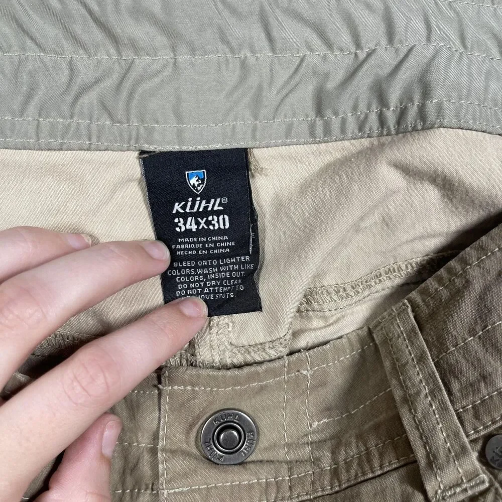 Kuhl Revolvr Carpenter Pants Mens 34x30 Beige Cotton Nylon Spandex Workwear